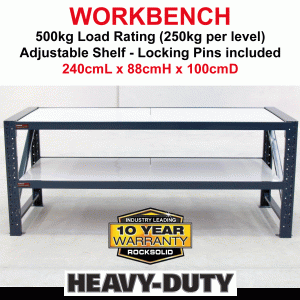 Steel Work Bench with adjustable shelf 2.4mL