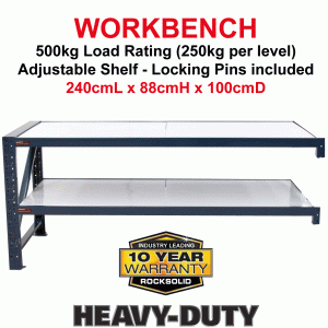 Steel Work Bench with adjustable shelf 2.4mL