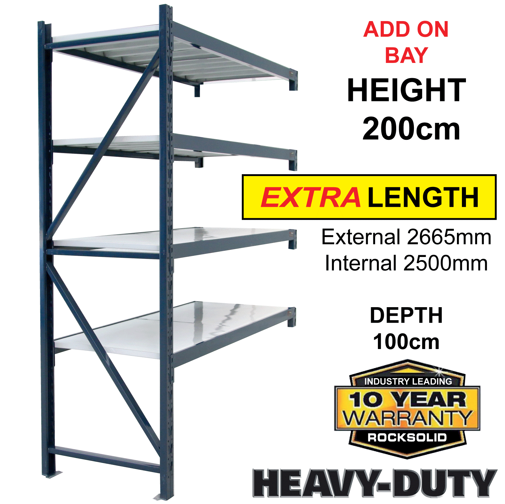 Garage Warehouse Shelving - ADD ON BAY